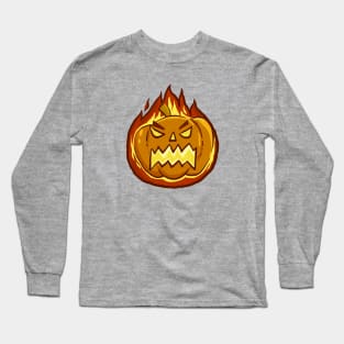 angry pumpkin emote on halloween Long Sleeve T-Shirt